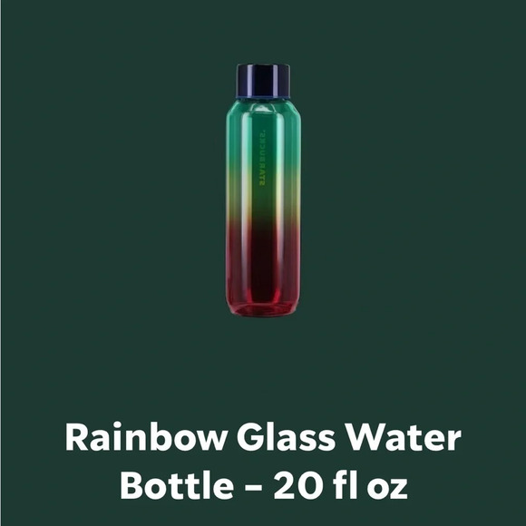 NEW Starbucks Summer 2022 Rainbow Gradient Glass Water Bottle 20 fl oz. - Picture 2 of 2